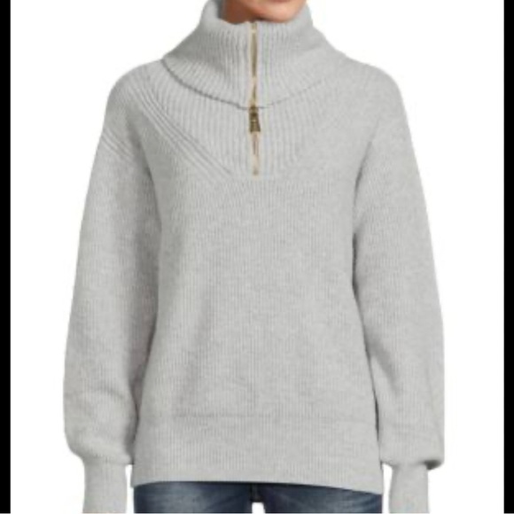 Cupcakes and Cashmere half zip cowl neck knit long sleeve popover sweater - Picture 1 of 8